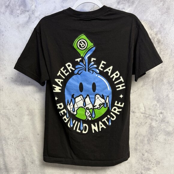 Market Smiley Face T Shirt Mens M 18.5x26.5 Black Short Sleeve Nature Streetwear - Picture 1 of 7